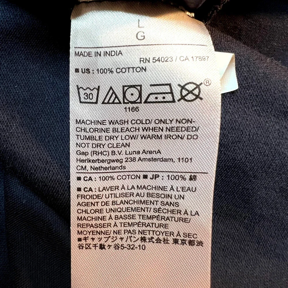 Banana Republic - Polo Shirt Men's L Navy Blue Short Sleeve 2 Button Collar